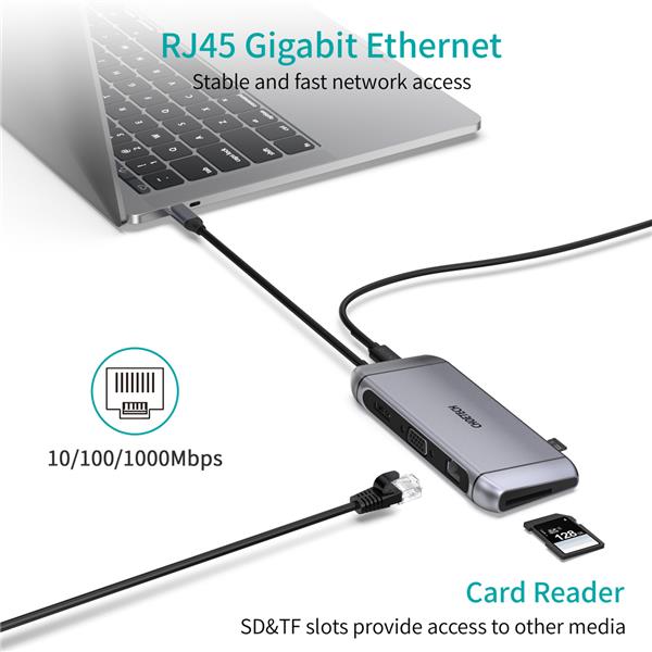 Choetech 9-in-1 USB-C 100W Docking Station for Dual Monitor