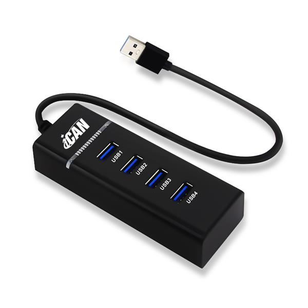 iCAN  4-Port USB 3.0 Hub, 5Gbps Transmission Speed with 30cm Cable