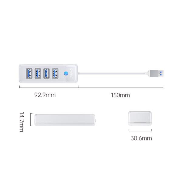 ORICO 4-Port USB 3.0 Hub with 15cm Cable & USB-A Input(Open Box)
