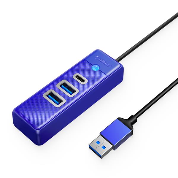 ORICO 3-Port USB-A*2 & Type-C*1 Hub with 15cm Cable, USB-A Input, Blue