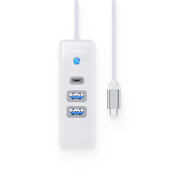 ORICO 3-Port USB-A*2 & Type-C*1 Hub, 15cm Cable, USB-C Input, White