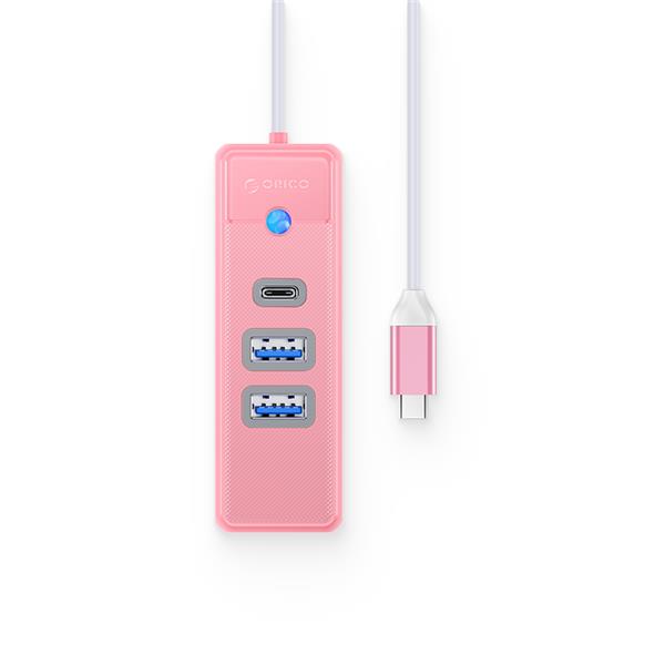 ORICO 3-Port USB-A*2 & Type-C*1 Hub with 15cm Cable, USB-C Input, Pink(Open Box)
