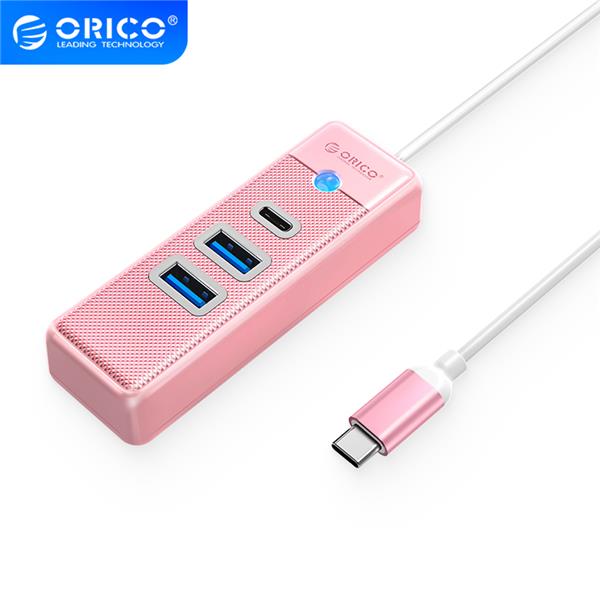 ORICO 3-Port USB-A*2 & Type-C*1 Hub with 15cm Cable, USB-C Input, Pink(Open Box)