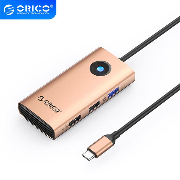 ORICO 5-in-1 Type-C 60W 5Gbps Multifunction Docking Station, Rose Gold