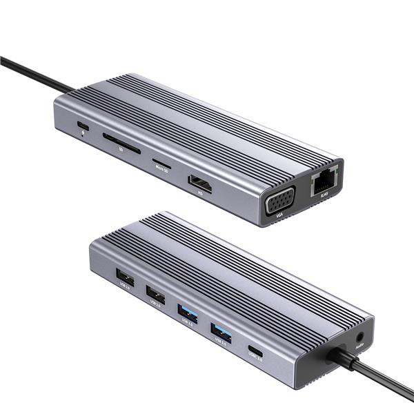 Maiwo 12-in-1 USB-C 100W Docking Station for Dual Monitor