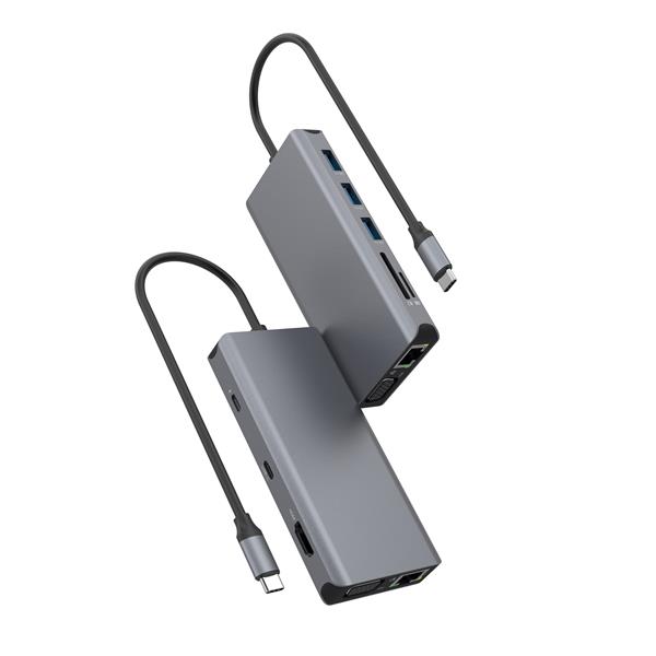 iCAN 11-in-1 USB-C 100W Docking Station for 4K Dual Display