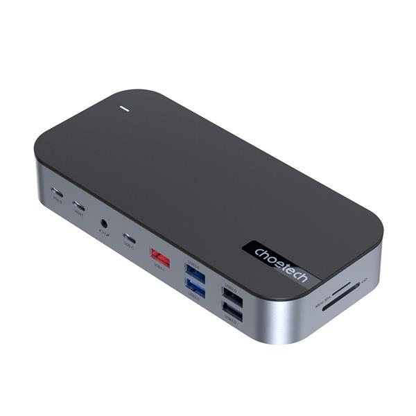 Choetech 15-in-1 USB-C 100W 10Gbps Docking Station, Quadruple Display