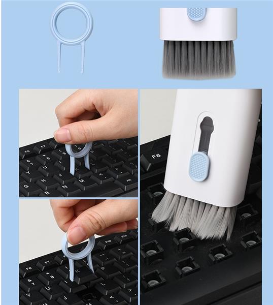 iCAN K7 7-in-1 Keyboard Cleaning Brush Set, Blue.