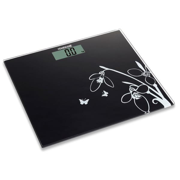 HOMEIMAGE tempered glass bath scale, midnight flower - up to 330 lbs./150kg.