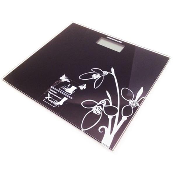 HOMEIMAGE tempered glass bath scale, midnight flower - up to 330 lbs./150kg.