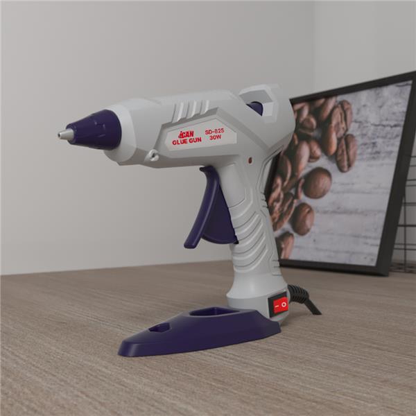 iCAN SD-825 30 W AC Ergonomic Trigger Design Glue Gun with Indicator Light Suited for ? 7.0~7.5 mm Glue Sticks.