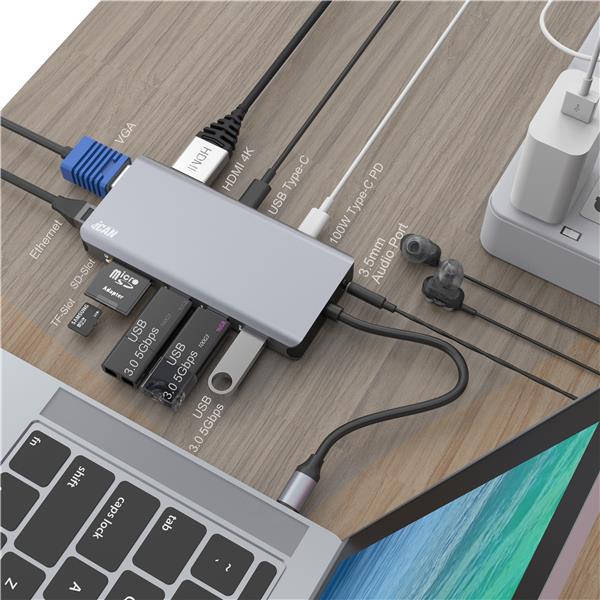 iCAN 11-in-1 USB-C Docking Station for 4K Dual Display(Open Box)