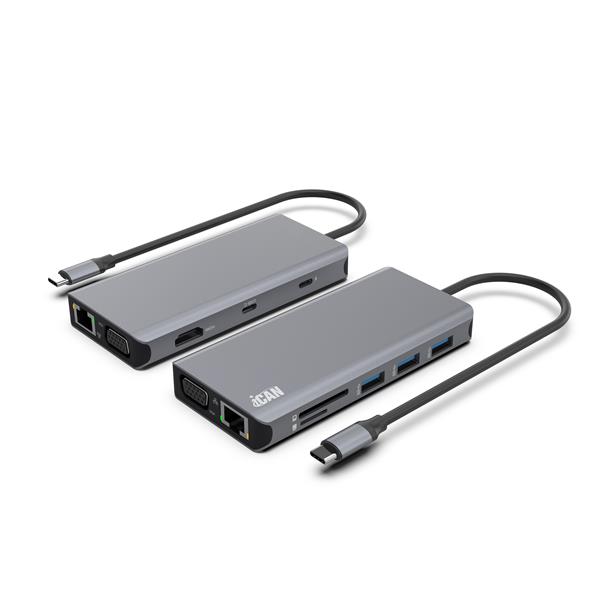 iCAN 11-in-1 USB-C Docking Station for 4K Dual Display(Open Box)