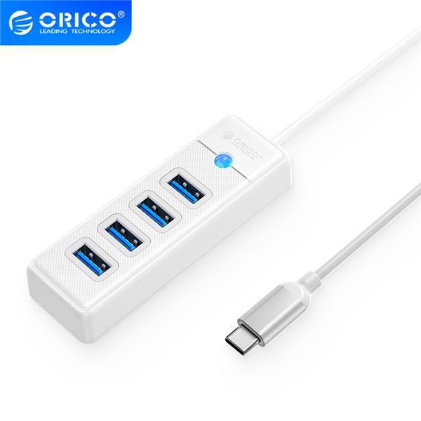 Orico 4-Port USB 3.0 Hub with 50cm/1.64ft Extension Cable, USB-C Input(Open Box)