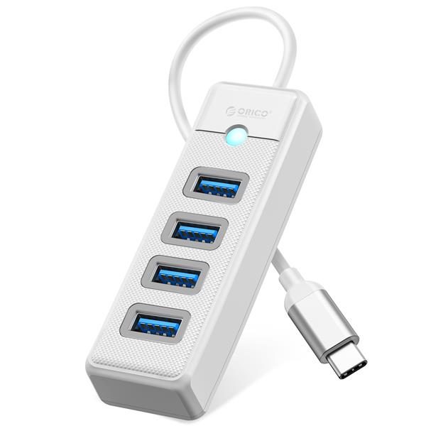 Orico 4-Port USB 3.0 Hub with 50cm/1.64ft Extension Cable, USB-C Input(Open Box)