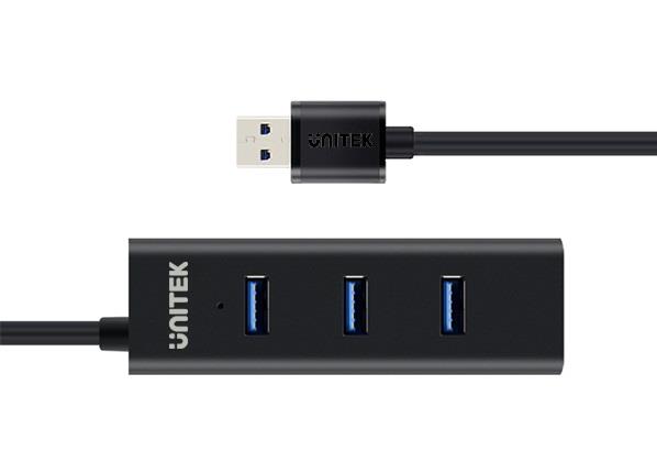 UNITEK 4-Port USB 3.0 Hub with 30cm Cable, External Power Supply