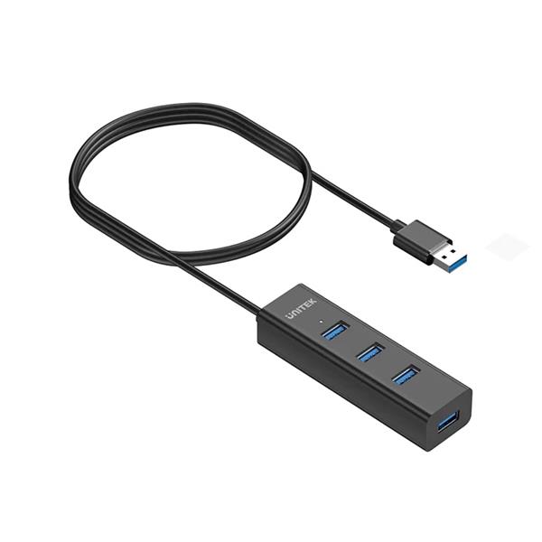 UNITEK 4-in-1 USB-A 5Gbps Hub with 120cm Cable, External Power Supply