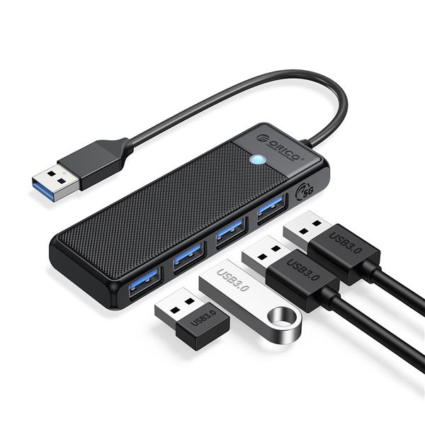 ORICO 4-Port USB 3.0 Ultra Slim Data Hub with 15cm Cable, USB-A Input