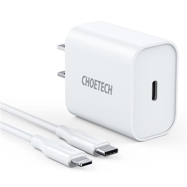 Choetech 18W USB-C PD Power Adapter | Cable | White