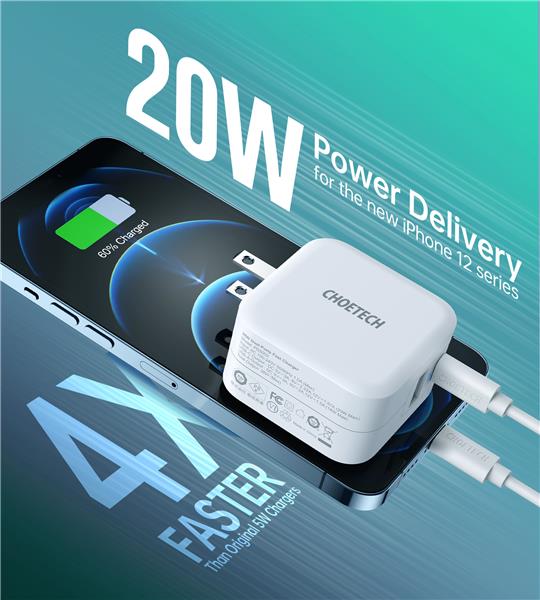 Choetech 38W 38W Dual Ports Fast Charger(Open Box)