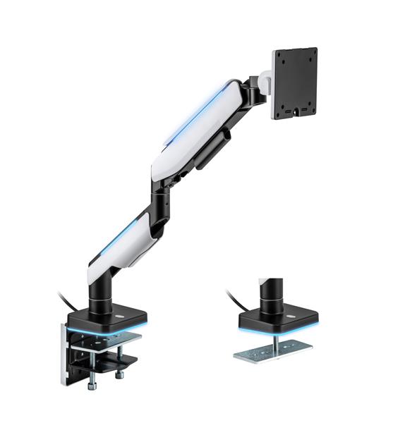 Brateck Heavy-Duty RGB Gas Spring Single Monitor Arm, fit 17"-49", Weight up to 20kg(Open Box)