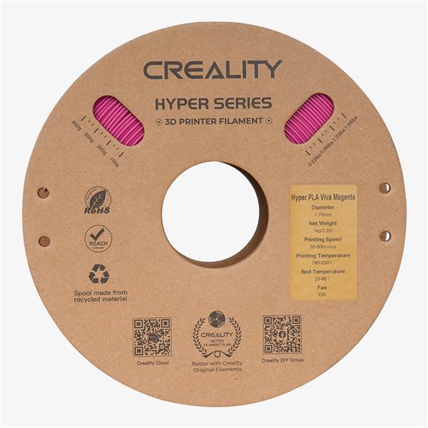 Creality Hyper Series PLA 3D Printing Filament, 1Kg, 1.75mm, Viva Magenta