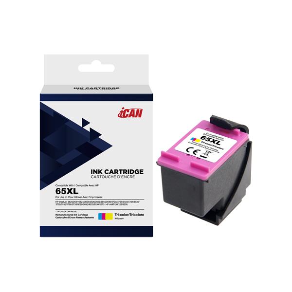 iCAN Compatible Ink Cartridge Replacement for HP 65XL C