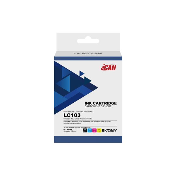 iCan Compatible Brother LC103 Black and Tri-color Ink Cartridge