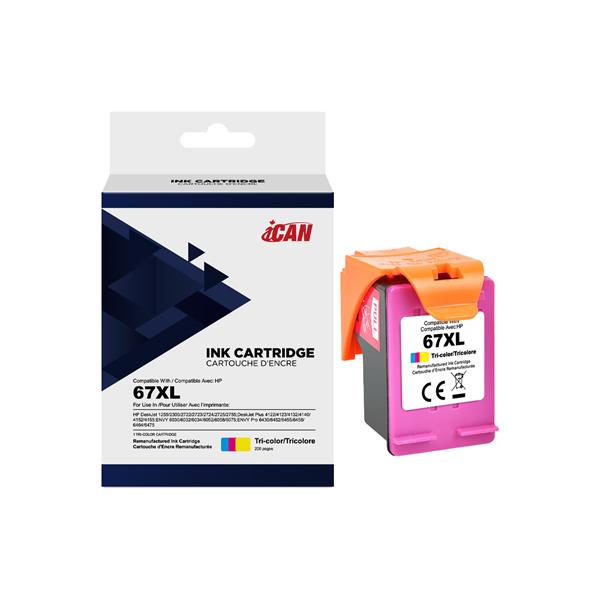 iCan HP 67XL Tri-color Ink Cartridge (Remanufactured)