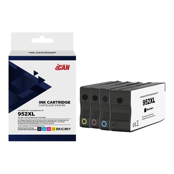 iCan HP 952XL Black and Tri-color Ink Cartridge (Remanufactured)