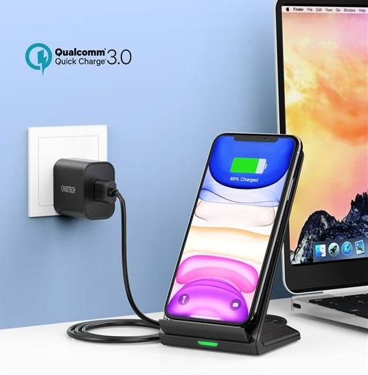 Choetech 15W Dual-Coil Fast Wireless Charging Stand(Open Box)
