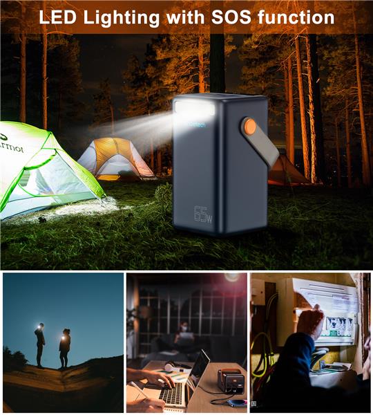 Choetech 50000mAh PD 65W Outdoor Power Bank with Built-in Flashlight(Open Box)