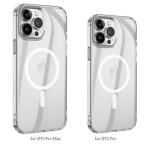 HOCO Magnetic Anti-fall Case for iPhone 15 Pro Max, Transparent