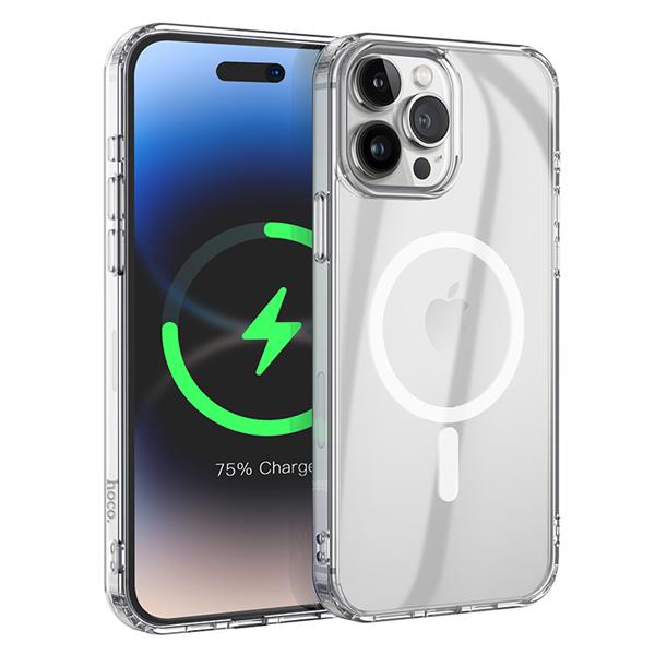 HOCO Magnetic Anti-fall Case for iPhone 15 Pro Max, Transparent