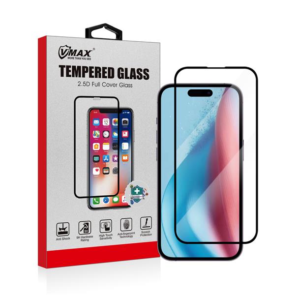 VMAX 2.5D Full Cover Tempered Glass for iPhone 15 6.1''