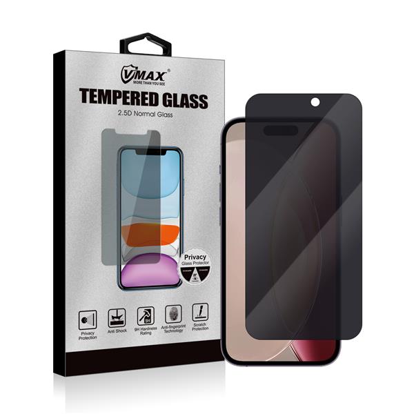 VMAX 0.33mm 2.5D Privacy Tempered Glass for iPhone 15 & Pro 6.1''