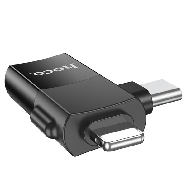 Hoco "UA17" iP male/Type-C male to USB female two-in-one adapter(Open Box)