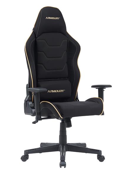 Armoury KW-G6281-3 Ergonomic Fabric Gaming Chair, For Both Winter and Summer Use. High Quality New Foam, 2D Armrests, 350MM Metal Base, 60MM PU Caster, Adjustable Backrest. Black