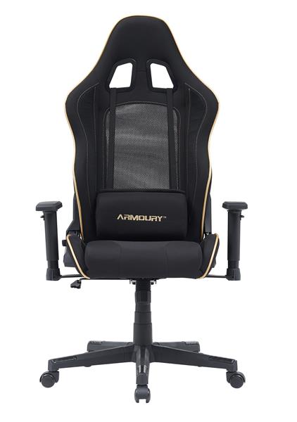 Armoury KW-G6281-3 Ergonomic Fabric Gaming Chair, For Both Winter and Summer Use. High Quality New Foam, 2D Armrests, 350MM Metal Base, 60MM PU Caster, Adjustable Backrest. Black