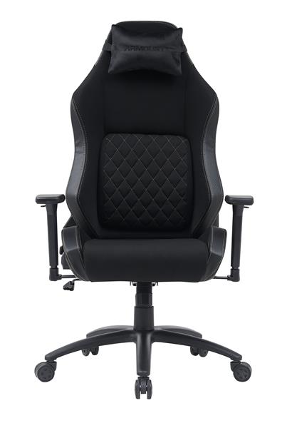 iCAN Fabric Gaming Chair, High Density Mould Foam and New Foam, 3D Armrests, 350MM KD Metal Base, 63MM Nylon Caster, Adjustable Backrest. Black