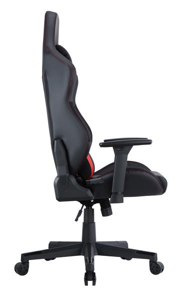 iCAN Ergonomic Gaming Chair, PVC Cover, High Density Shaping Foam,  3D Armrests, 350mm Nylon Base, 60mm PU Caster, Class 4 Gas Lift. Black & Red