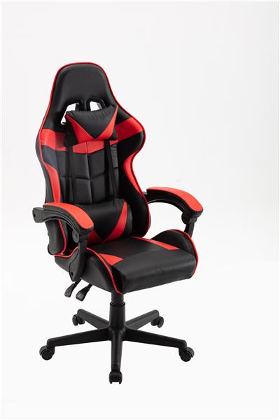 Havit Gaming Chair, PVC Leather + Shaping Foam, Fixed PU Padded with polyester Armrest, Nylon Base & PU Castor, Black & Red