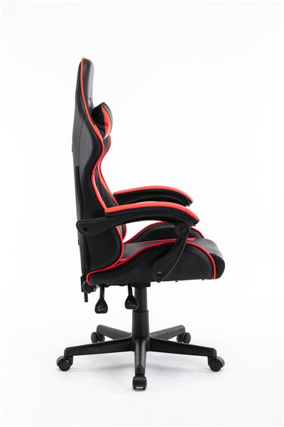 Havit Gaming Chair, PVC Leather + Shaping Foam, Fixed PU Padded with polyester Armrest, Nylon Base & PU Castor, Black & Red