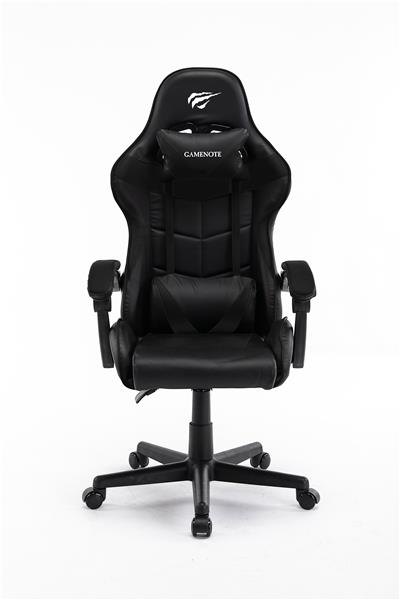 Havit Gaming Chair, PVC Leather + Shaping Foam, Fixed PU Padded with polyester Armrest, Nylon Base & PU Castor, Black