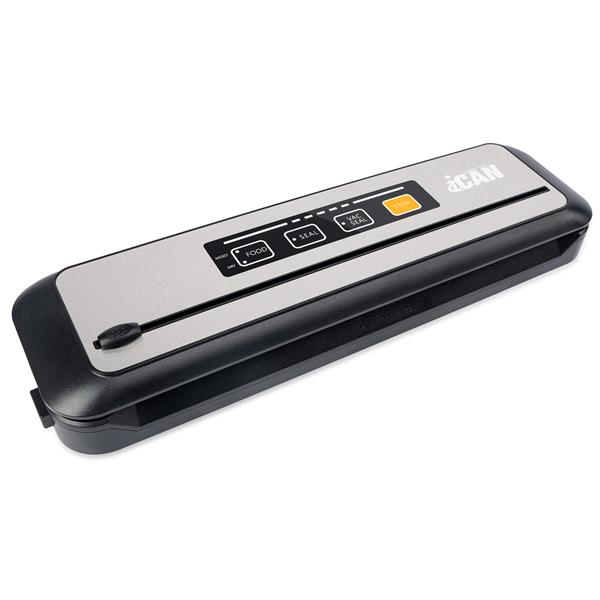 iCan Vacuum Sealer with LED Indicator, Display Operation Process & 304 Stainless Steel Panel for Easy Cleaning, Black+Stainless.