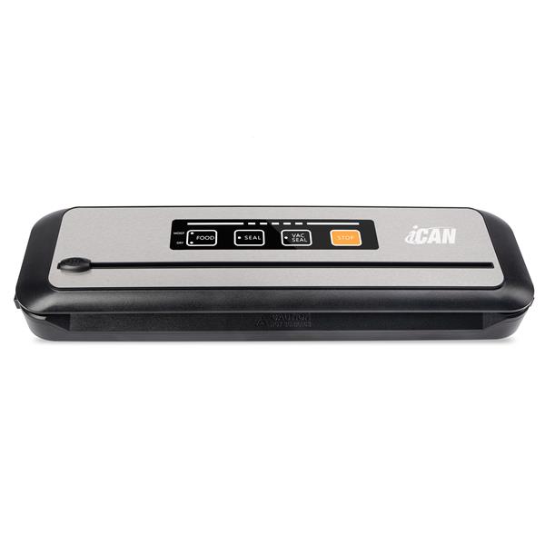 iCan Vacuum Sealer with LED Indicator, Display Operation Process & 304 Stainless Steel Panel for Easy Cleaning, Black+Stainless.