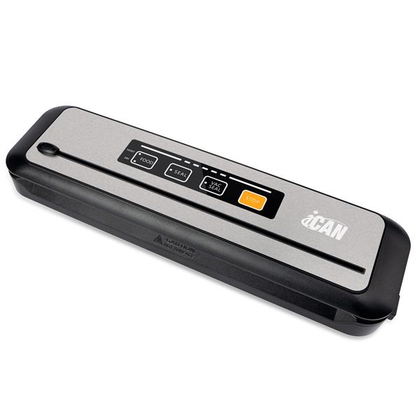 iCan Vacuum Sealer with LED Indicator, Display Operation Process & 304 Stainless Steel Panel for Easy Cleaning, Black+Stainless.