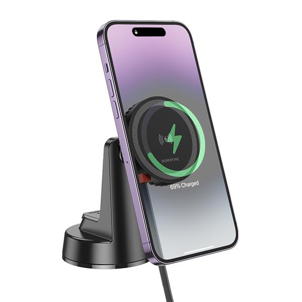 BOROFONE Magnetic Wireless Charging Car Holder, 100cm USB-C Cable(Open Box)