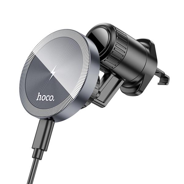 HOCO Metal Magnetic Wireless Fast Charging Car Holder, Air Outlet