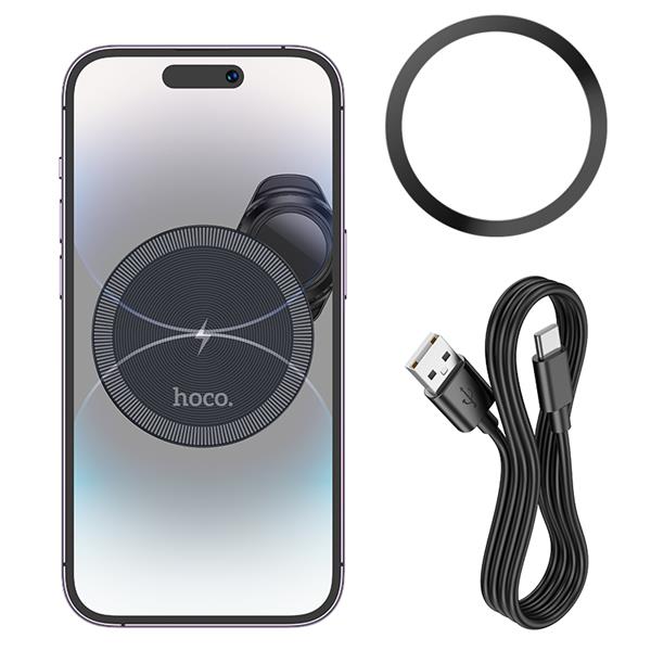 HOCO Metal Magnetic Wireless Fast Charging Car Holder, Air Outlet